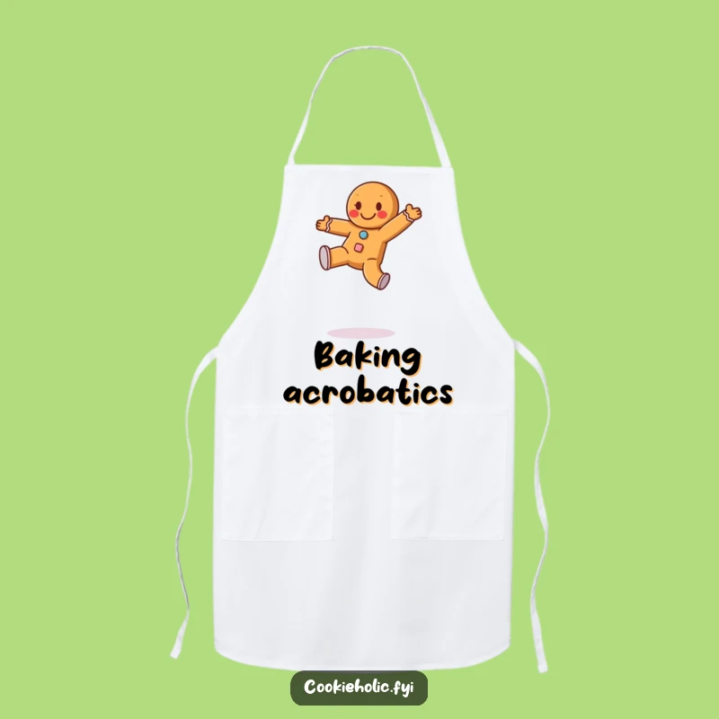 Funny Gingerbread Cartwheel Apron - Bake with Joy, Great Gift