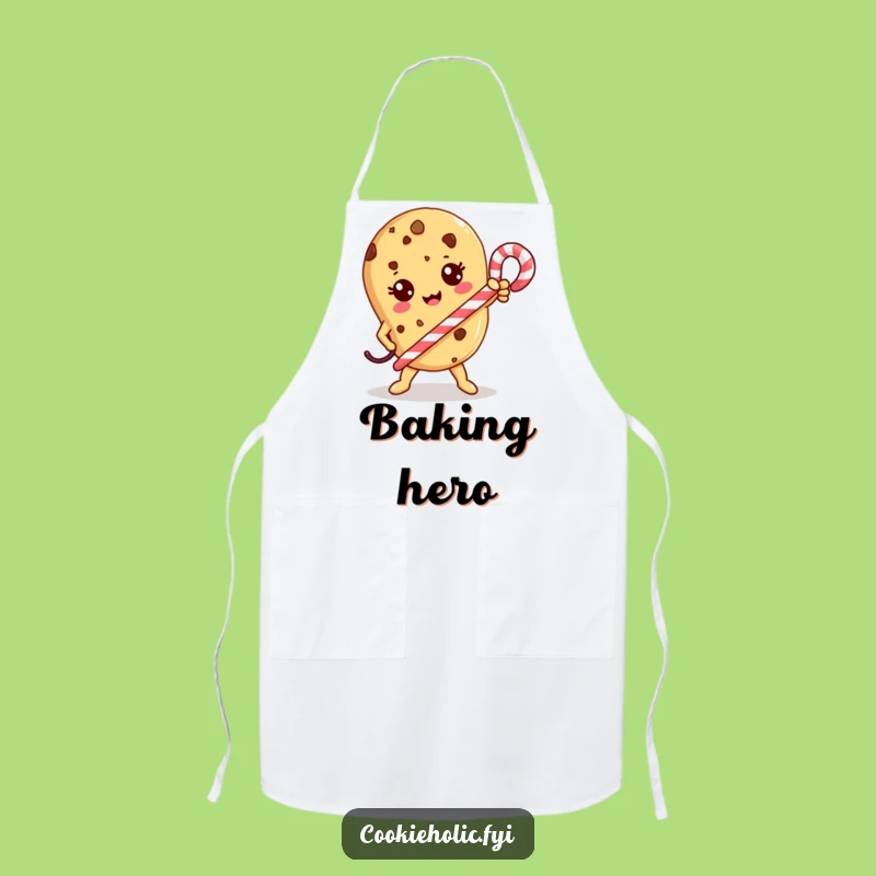 Funny Kawaii Cookie Hero Apron: Kitchen Valor, Brave Chef Gift!
