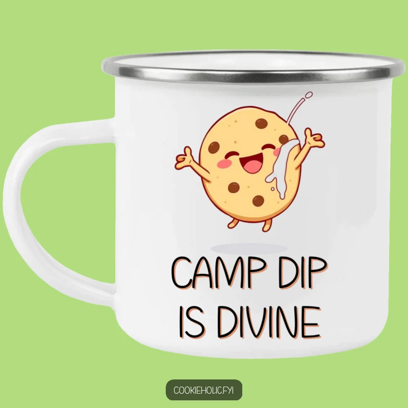 Funny Dunking Cookie Camping Mug - Durable & Joyful Milk-Dipping Drinkware