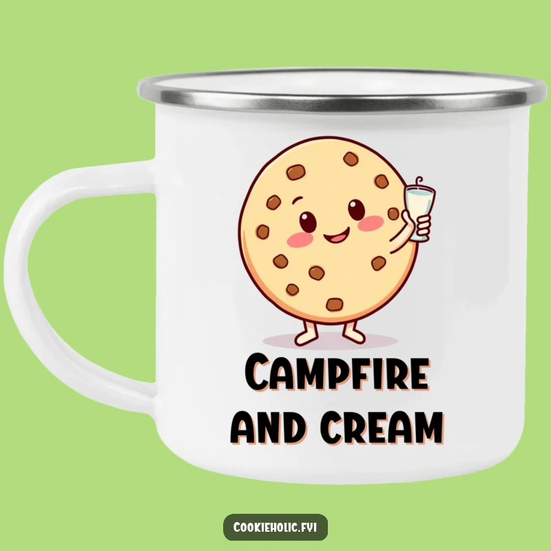 Funny Cookie Dancing Camping Mug: Happy Character Design, Perfect Outdoor Funny Gift