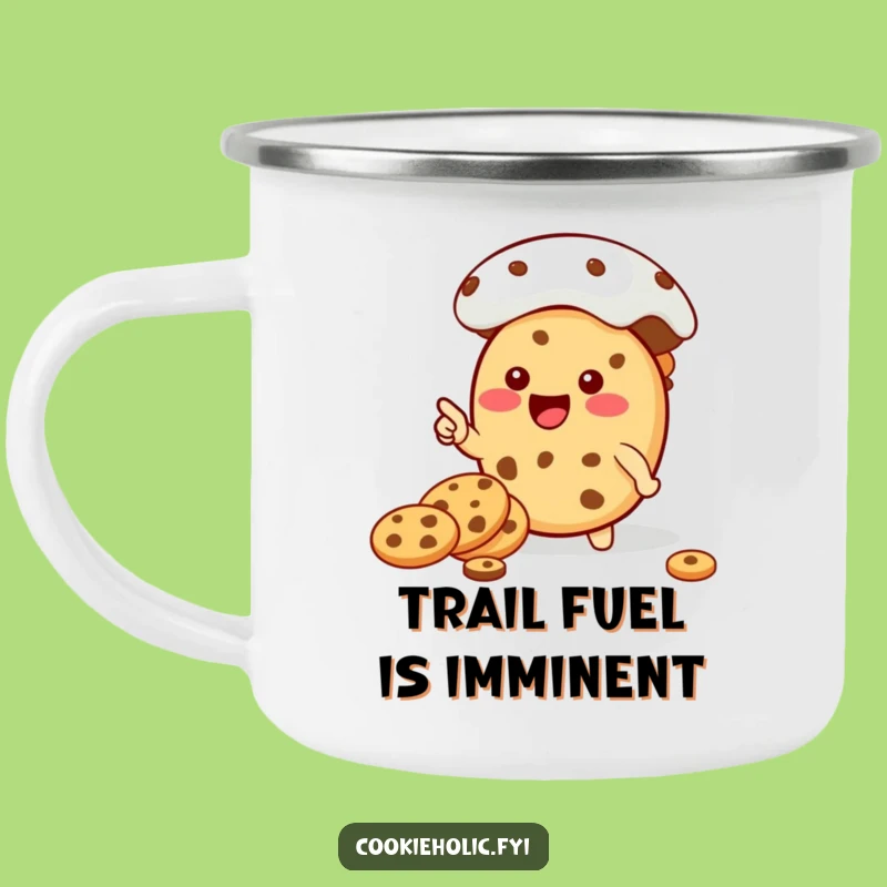 Funny Kawaii Cookie Jar Pointer Camping Mug: Hilarious Cookie Character Enamel Mug