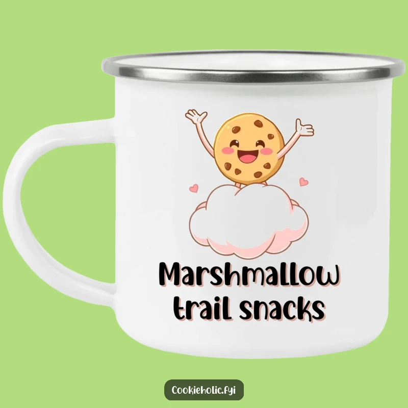 Funny Marshmallow Cloud Cookie Camping Mug: Joyful Sips On The Go, Perfect Gift
