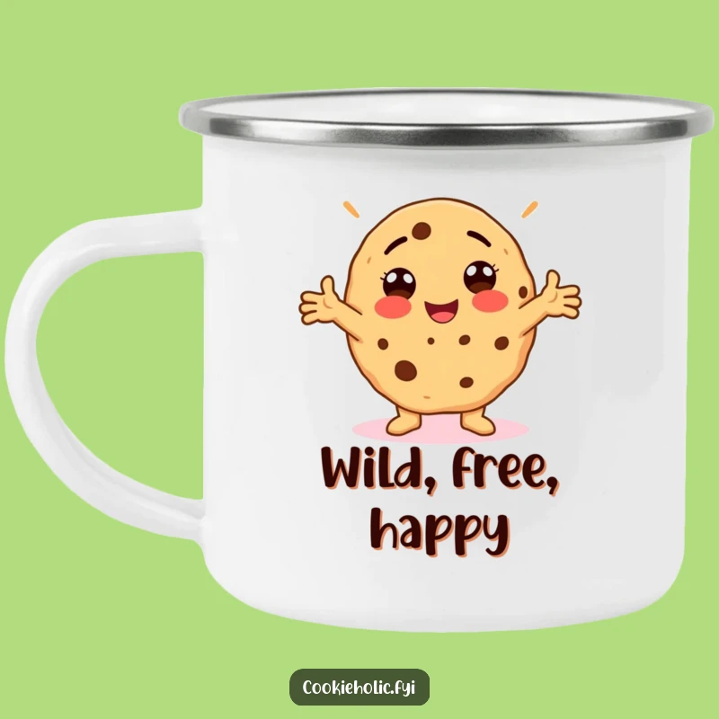 Funny Silly Cookie Pose Camping Mug: Adventure with Goofy Cheer