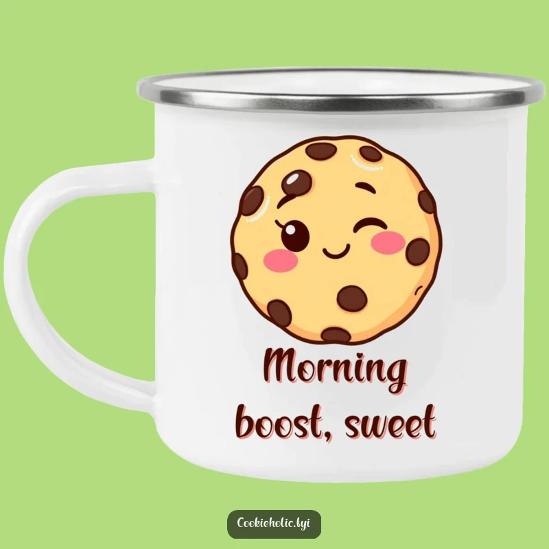 Funny Winking Cookie Camping Mug - Durable & Humorous Drinkware for Adventures