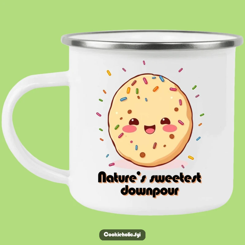 Funny Kawaii Cookie Sprinkle Camping Mug: Outdoor Character Fun, Perfect Funny Gift