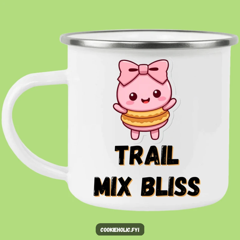 Funny Kawaii Macaron Bow Camping Mug - Durable Sweet Treat Character Cup