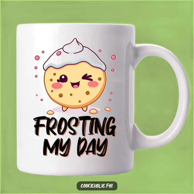Funny Kawaii Cookie Wink Mug: Playful Frosting Fun, Sweet Gift!