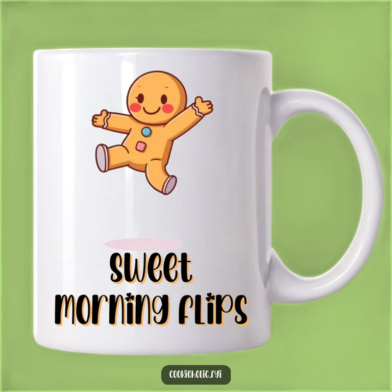 Funny Gingerbread Cartwheel Mug - Joyful Treat, Perfect Humorous Gift