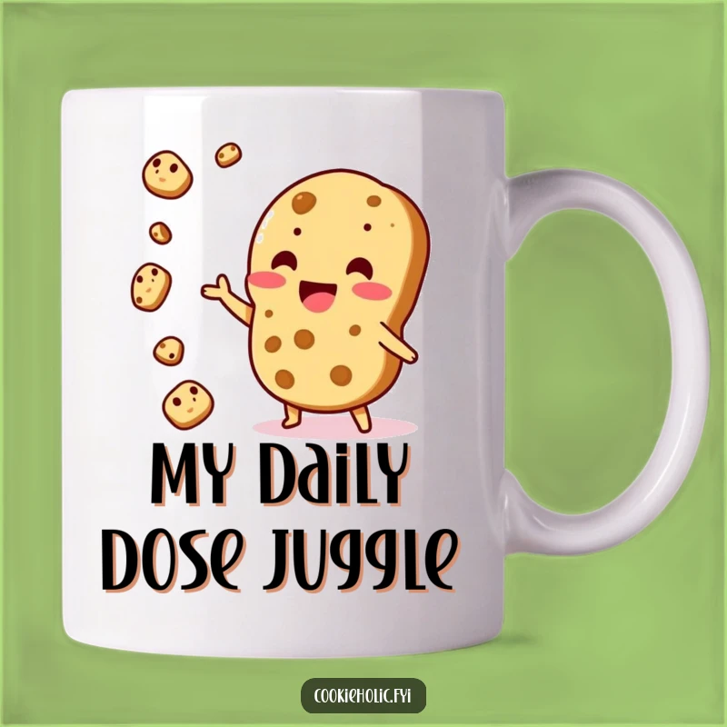 Funny Kawaii Cookie Juggling Mug: Excited Character, Perfect Treat Gift!