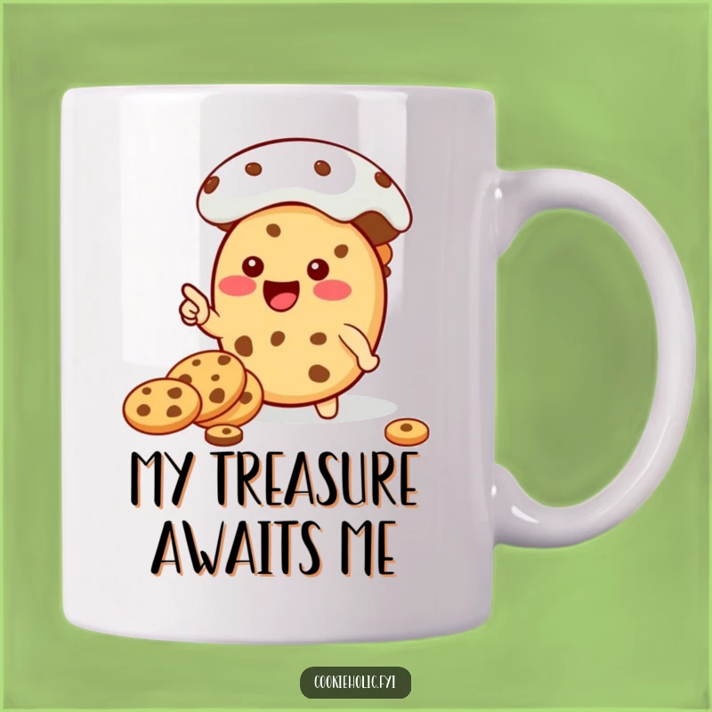 Funny Kawaii Cookie Jar Pointer Mug: Delicious Cookie Character Gift for Sweet Lovers