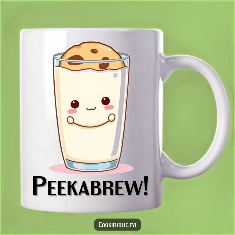 Funny Mischievous Cookie Mug: Peek-a-Boo with Milk, Perfect Fun Gift