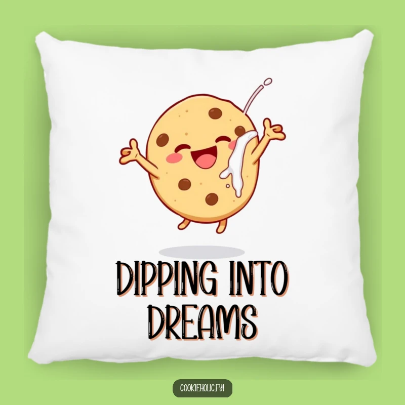 Funny Dunking Cookie Pillow - Cozy & Humorous Accent for Milk-Loving Homes