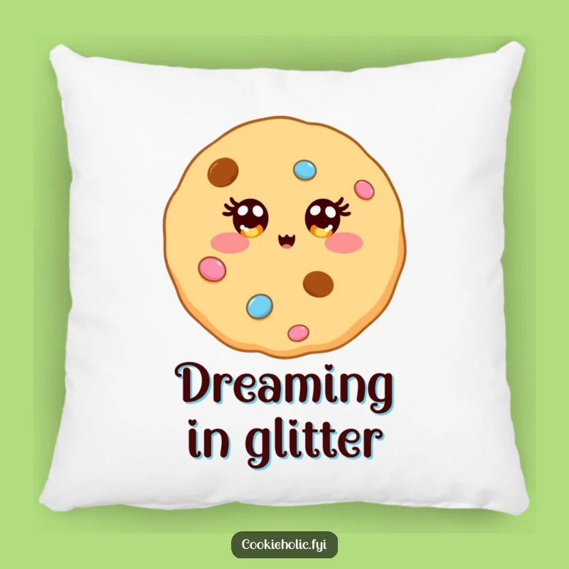 Funny Kawaii Cookie Sparkle Pillow: Cozy Dazzling Character Comfort, Sweet Funny Gift