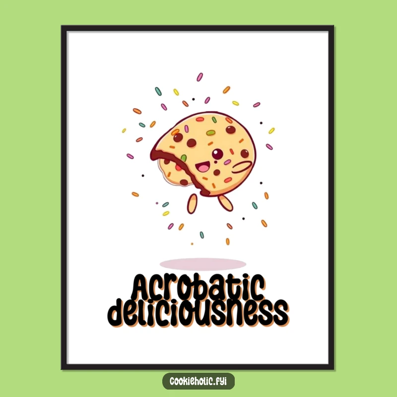 Funny Cookie Flip Digital Print: Hilarious Acrobatics Art for Instant Humor, Perfect Funny Gift