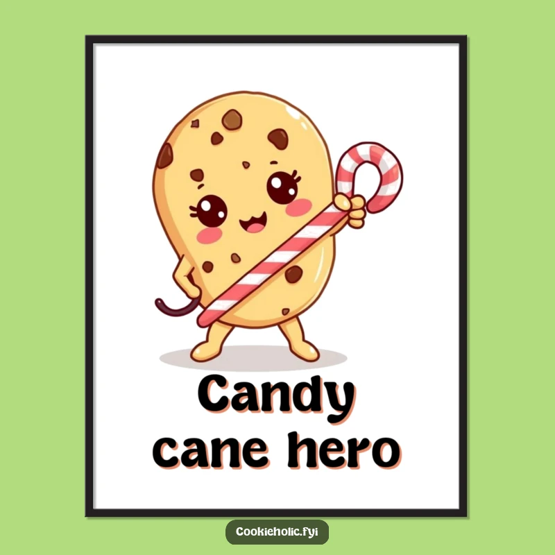 Funny Kawaii Cookie Hero Digital Art: Epic Courage, Instant Gift!