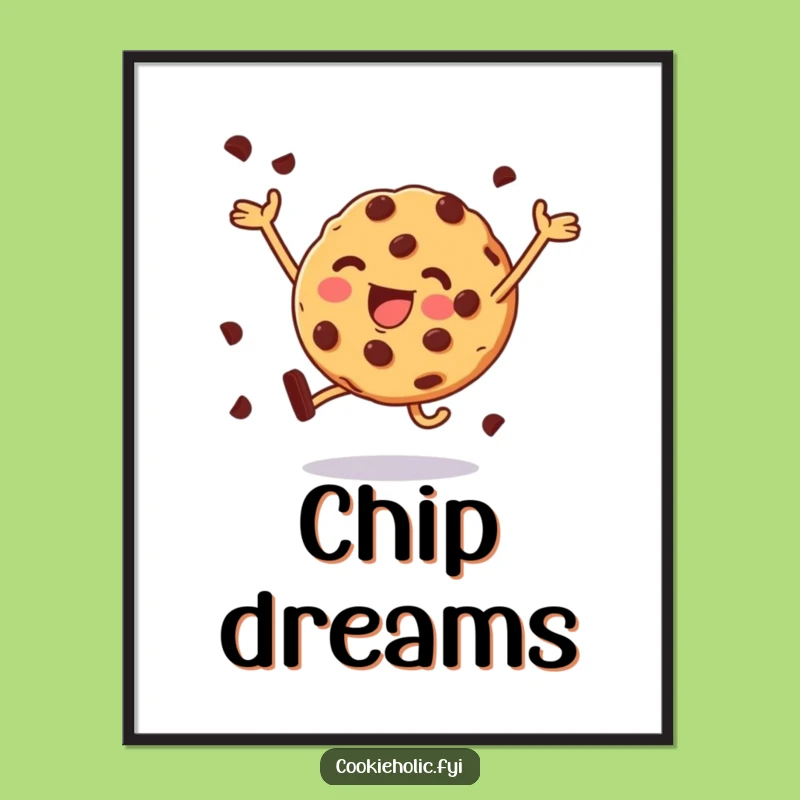 Funny Leap Cookie Digital Art: Instant Joyful Decor, Perfect Chocolate Chip Funny Gift!