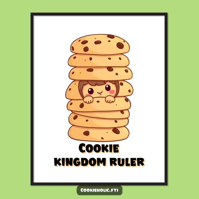 Funny Peek-a-Boo Cookie Digital Art: Instant Whimsical Wall Decor!