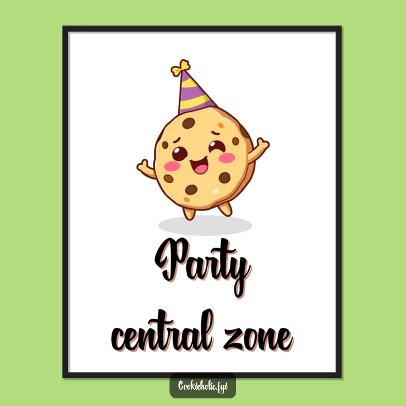 Funny Cookie Character Art - Instant Party Download Gift