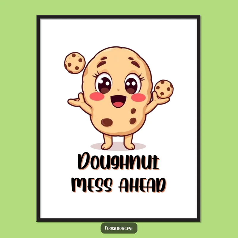 Funny Cookie Juggler Digital Art: Instant Whimsy For Your Space, Perfect Gift