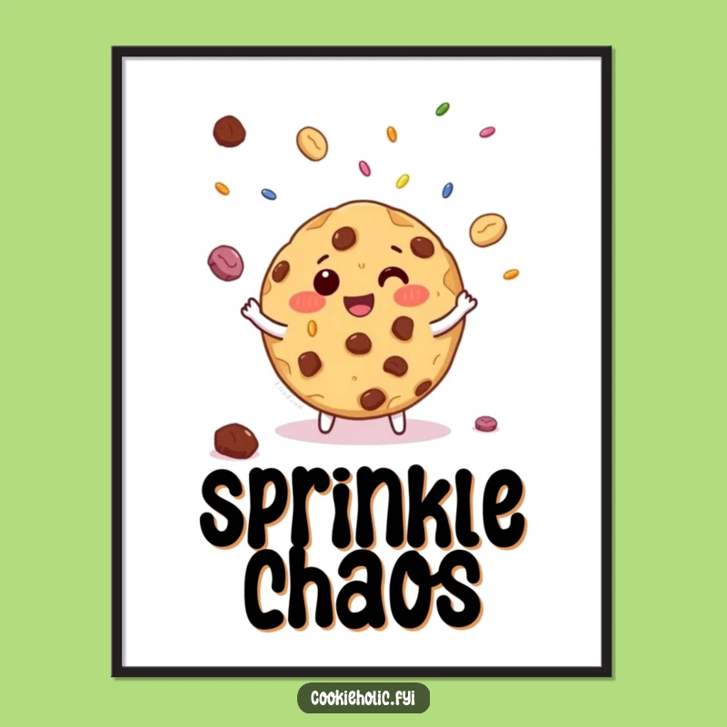 Funny Cookie Sprinkle Art Print - Whimsical Decor, Hilarious Gift