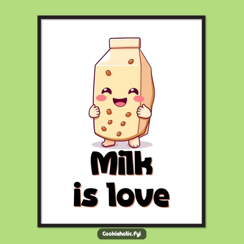 Funny Hugging Cookie Digital Art: Instant Joyful Decor, Perfect Milk Funny Gift!