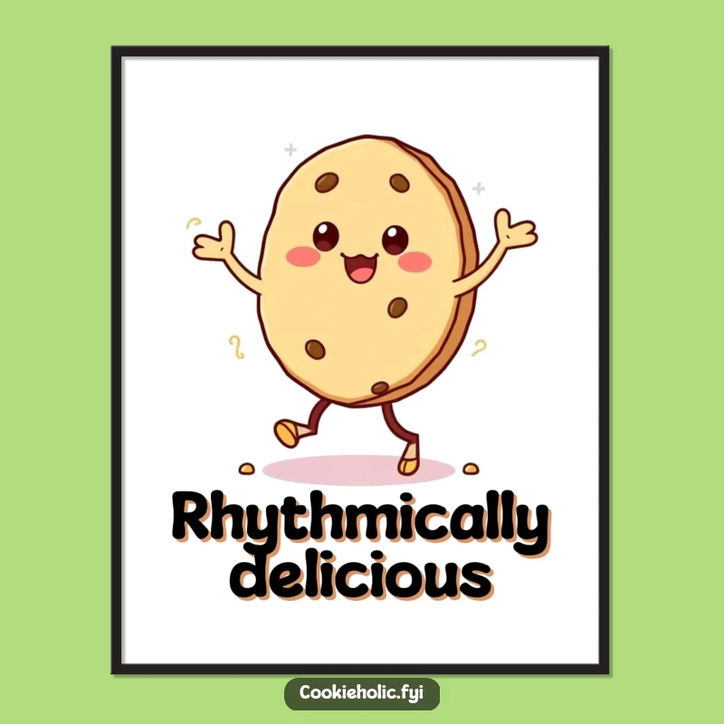 Funny Kawaii Cookie Jig Digital Art: Silly Character Download, Instant Funny Gift