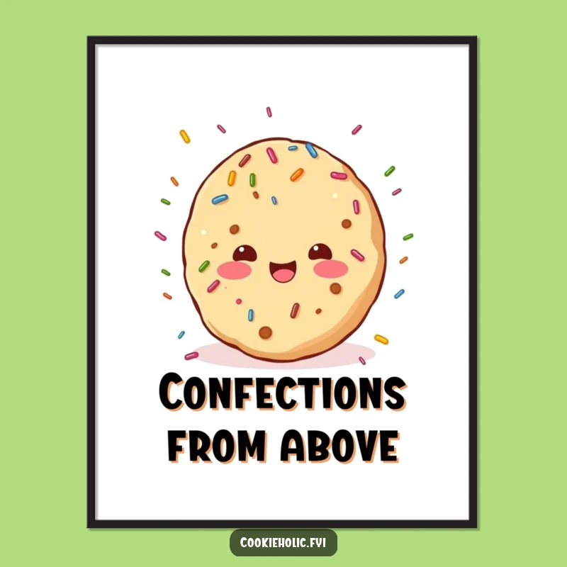 Funny Kawaii Cookie Sprinkle Digital Art: Joyous Character Download, Instant Funny Gift