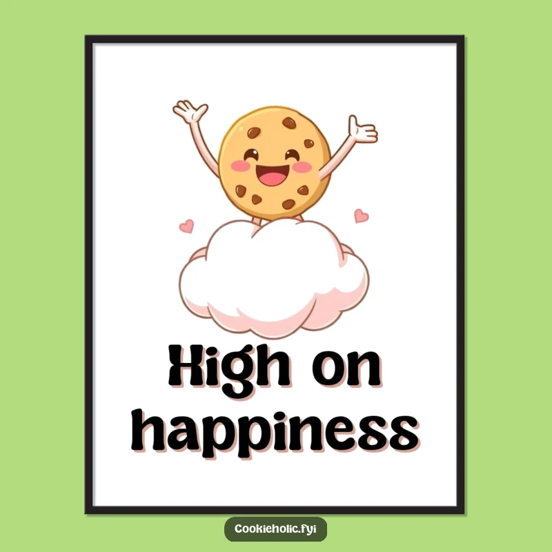Funny Marshmallow Cloud Cookie Digital Art: Instant Joyful Whimsy, Perfect Gift