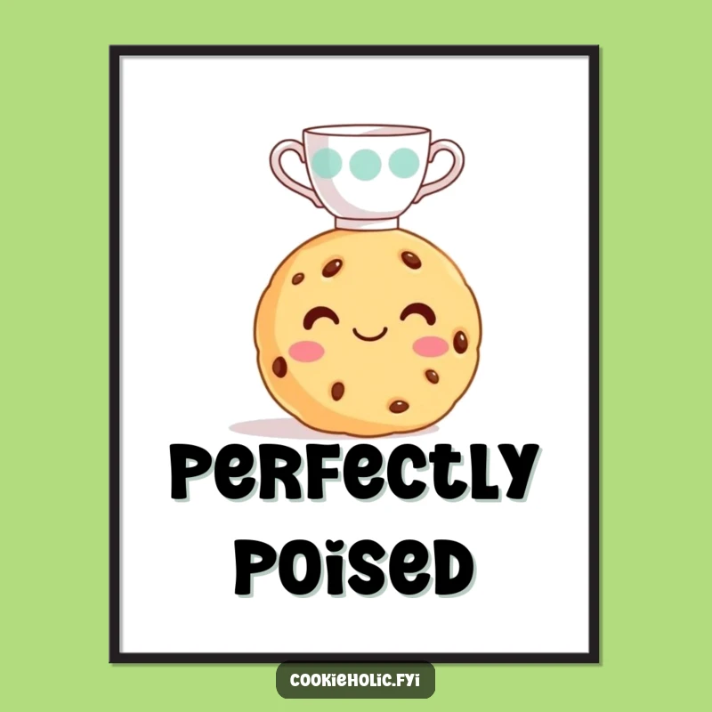Funny Cookie Teacup Digital Art - Printable Gift for Sweet Spaces