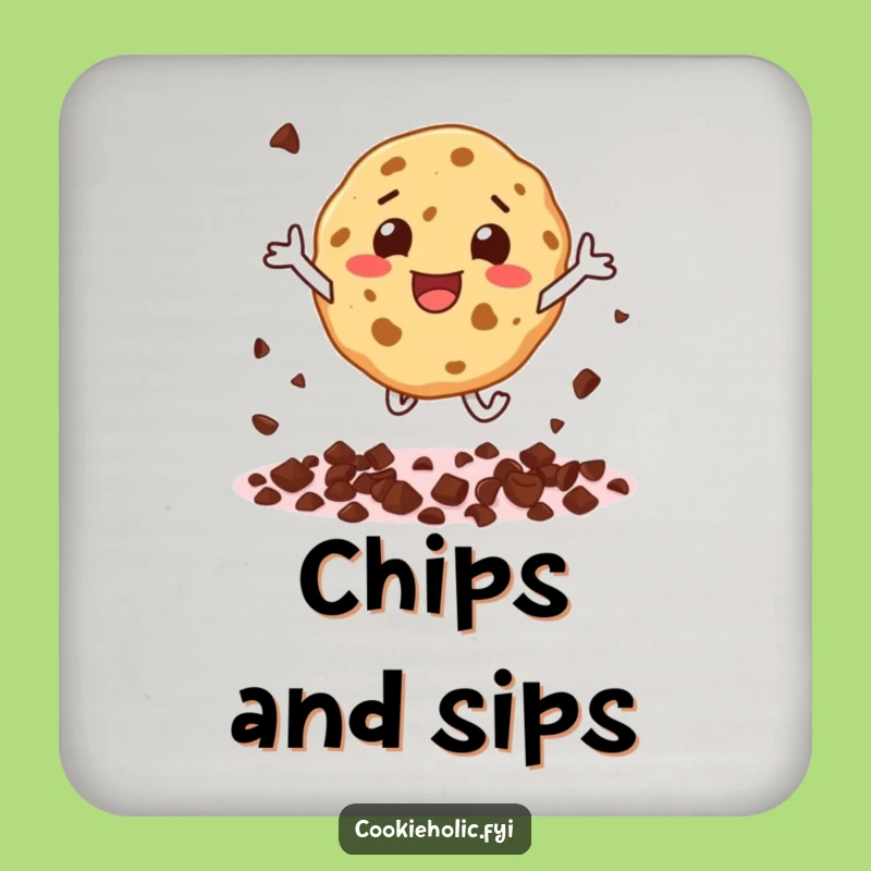 Funny Cookie Character Coaster - Protect Surfaces with Chip-Loving Humor