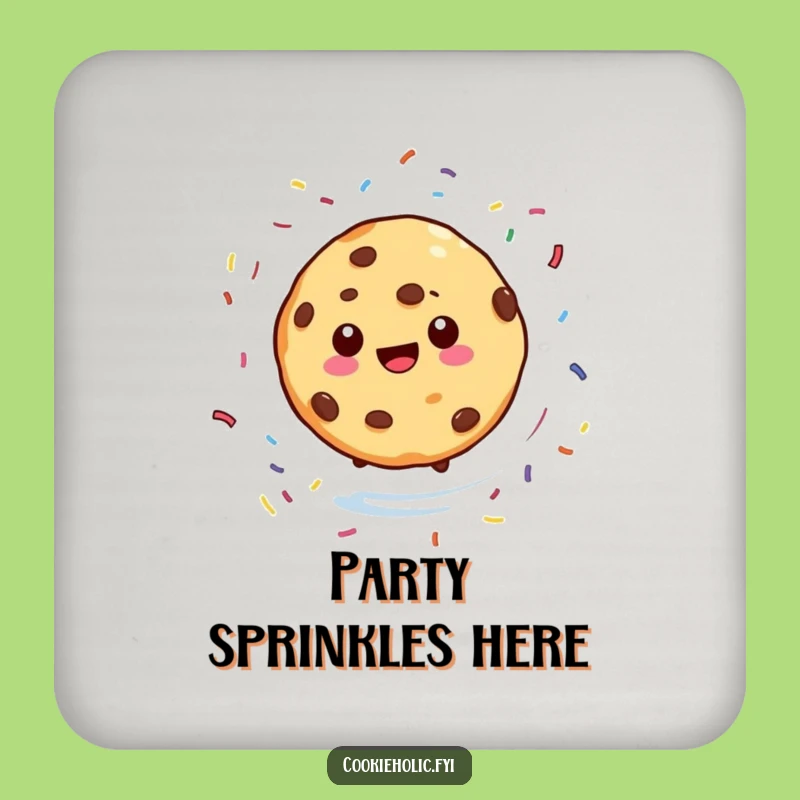 Funny Cookie Drink Coaster: Sprinkly Spin, Dessert Decor Gift