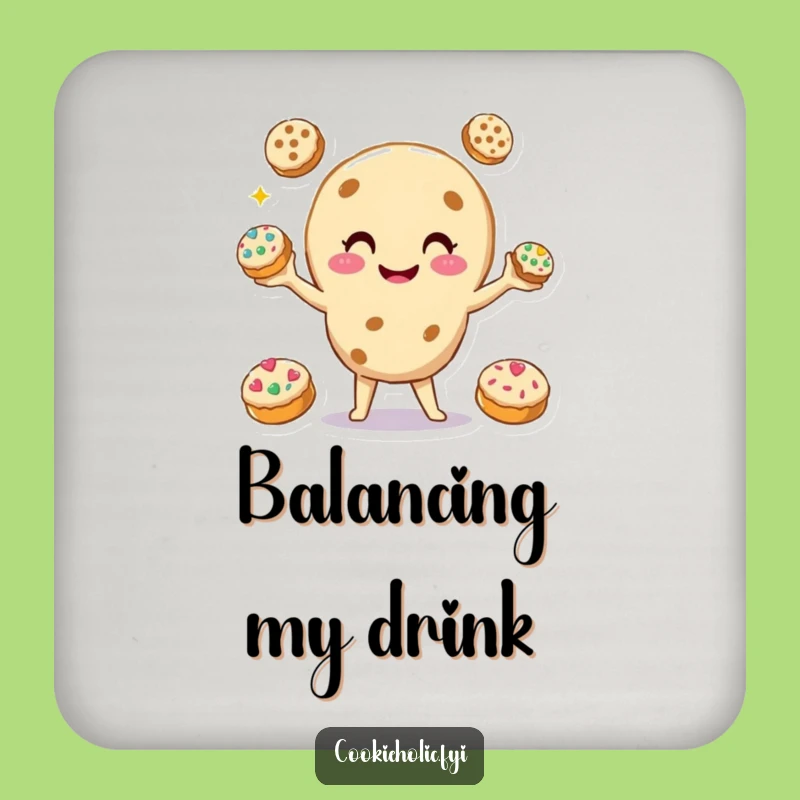 Funny Cookie Juggler Coaster: Protect Surfaces with Cookie Juggling, Unique Funny Gift