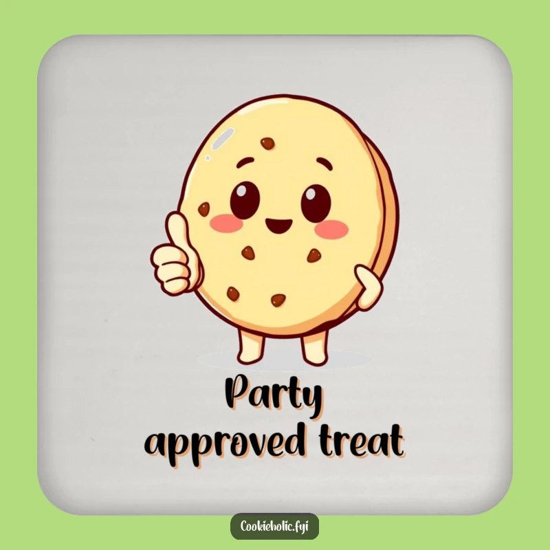 Funny Kawaii Cookie Thumbs-Up Coaster Set: Protect Surfaces Humorously