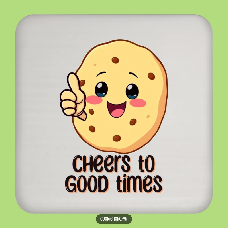 Funny Kawaii Cookie Thumbs Up Coaster Set: Surface Protection Character Style, Cute Funny Gift