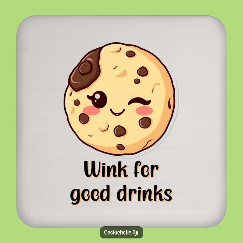 Funny Kawaii Cookie Wink Coaster Set: Cheeky Protection with a Chocolatey Touch