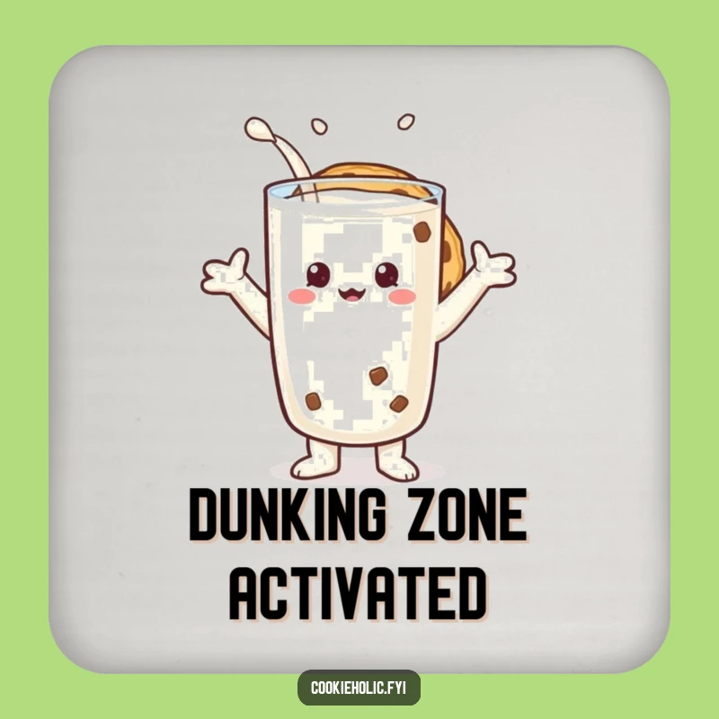 Funny Milk Lover Cookie Drink Coaster - Duo Protection Character Accessory, Gift Idea