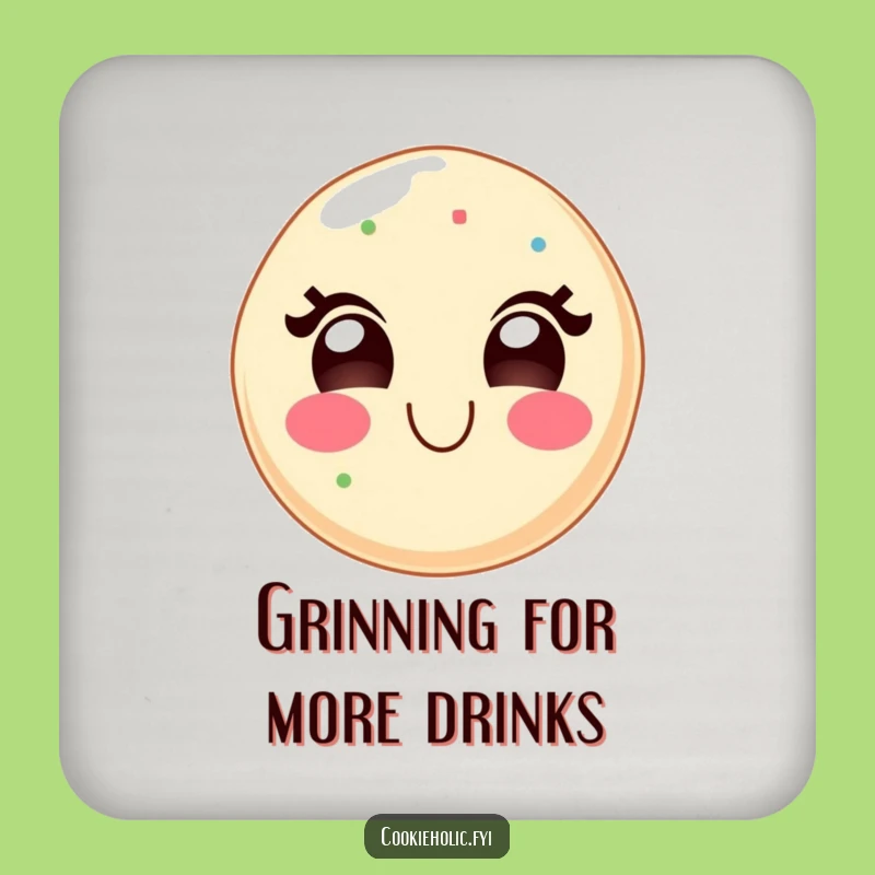 Funny Kawaii Grin Coaster Set: Sweet Protection with a Happy Smile
