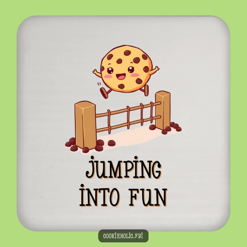 Funny Cookie Jump Coaster: Protect Surfaces with Hilarious Dessert Action, Perfect Funny Gift