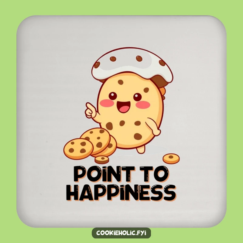 Funny Kawaii Cookie Jar Pointer Coaster: Hilarious Cookie Character Drink Protector