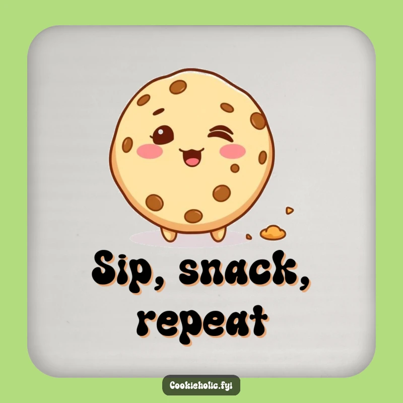 Funny Kawaii Cookie Crumbs Coaster Set: Protect Surfaces Humorously