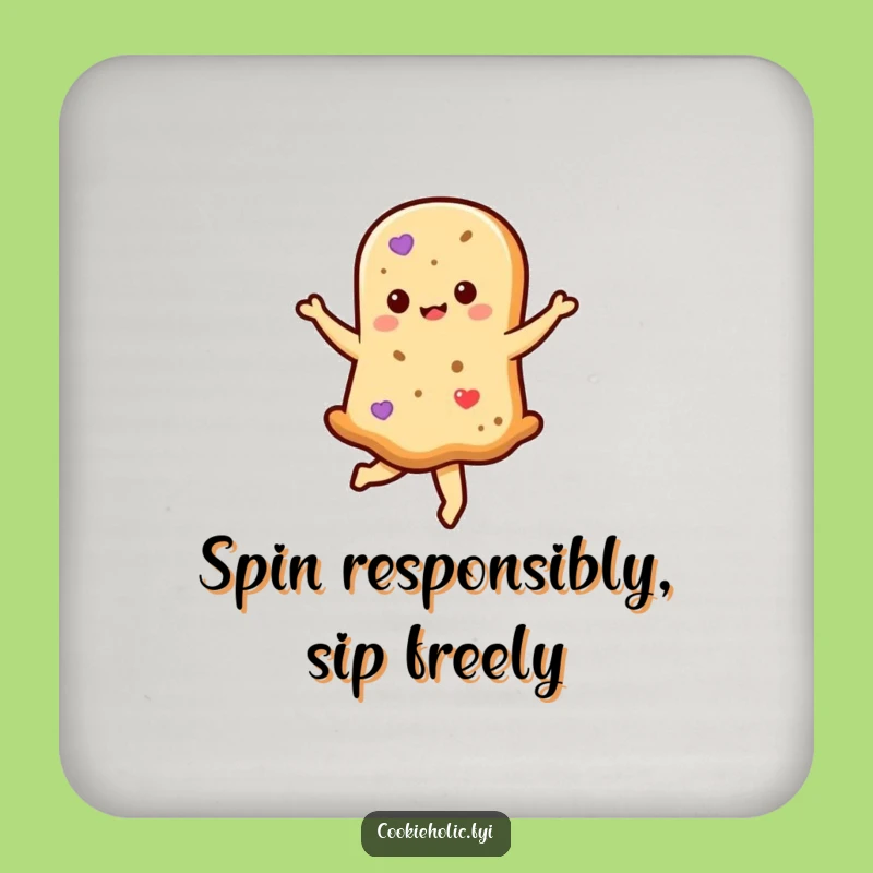 Funny Kawaii Cookie Twirl Coaster - Protect Surfaces with Hilarious Art