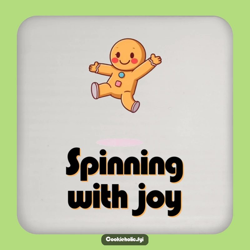 Funny Gingerbread Cartwheel Coaster Set - Festive Protection, Humorous Gift