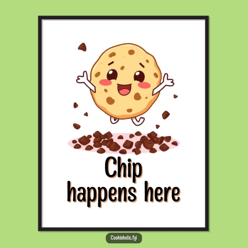 Funny Cookie Character Poster - Joyful Wall Art Gift for Chip Lovers