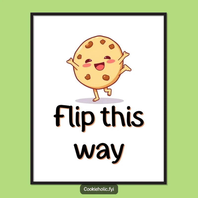 Funny Cartwheel Cookie Poster: Dynamic Wall Art, Perfect Playful Funny Gift!