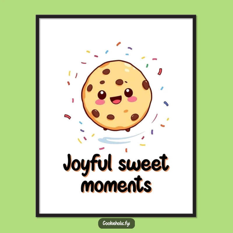 Funny Cookie Art Poster: Sprinkly Spin, Dessert Delight Wall Art Gift