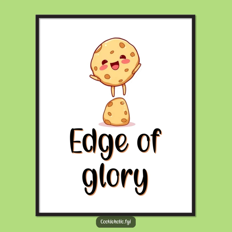 Funny Cookie Character Poster: Delightful Balancing Act, A Hilarious Gift for Sweet Decor