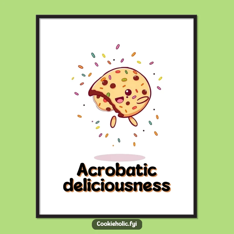 Funny Cookie Flip Poster: Hilarious Dessert Art for Walls, Perfect Wall Decor Funny Gift Idea