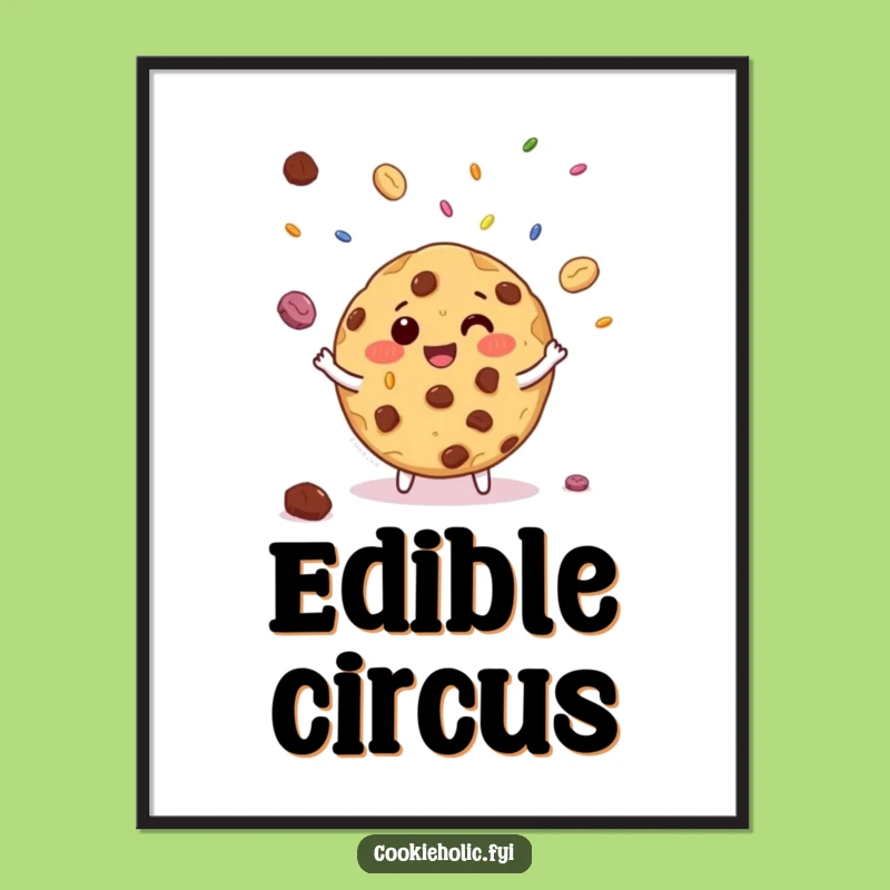 Funny Cookie Sprinkle Juggling Poster - Whimsical Wall Art, Hilarious Gift