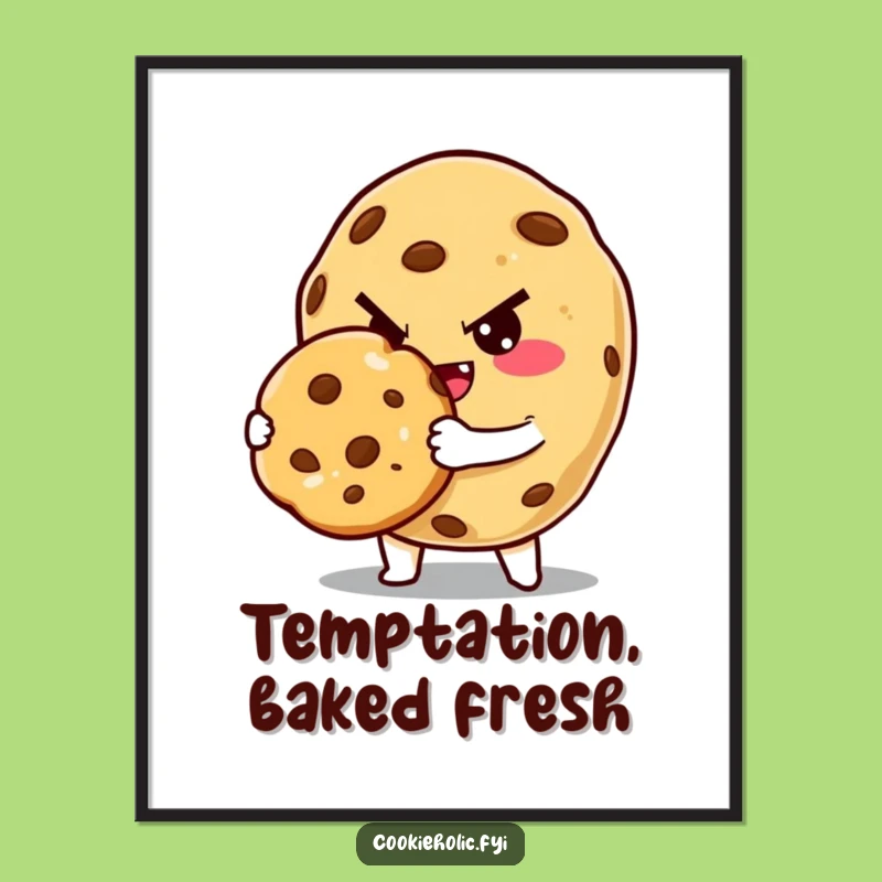 Funny Cookie Temptation Poster: Hilarious Art for Your Sweet Space