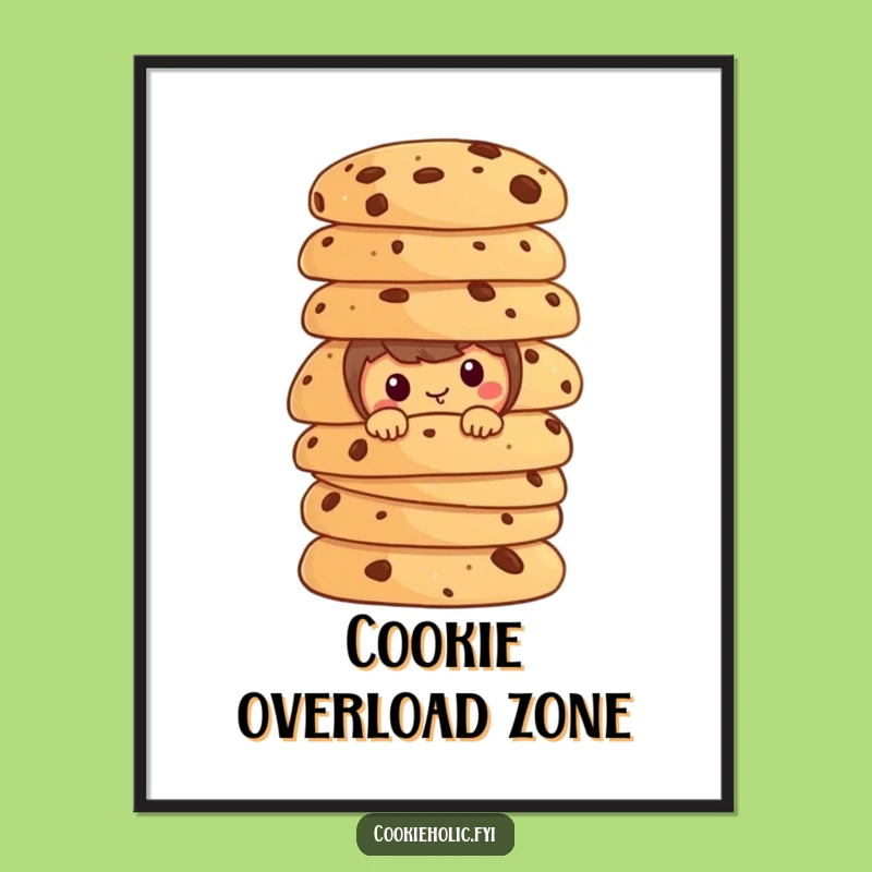Funny Peek-a-Boo Cookie Poster: Whimsical Wall Art for Cookie Lovers!